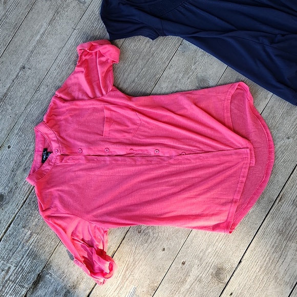 Pink and Navy Blue Tops Bundle - Size Small/Medium Lace Button Down - Picture 4 of 9